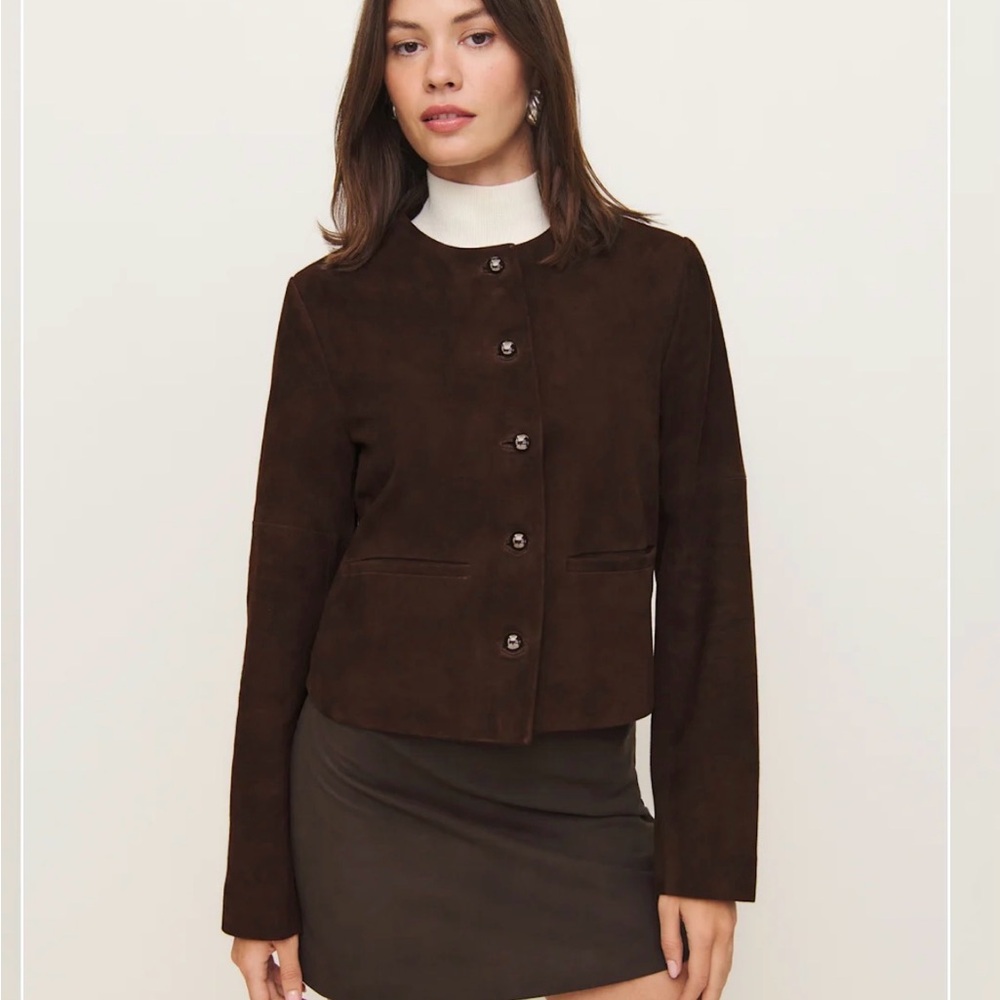 REFORMATION Veda Reed Leather Suede Jacket